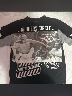 Winners Circle Black and Gray Graphic Men's Shirt